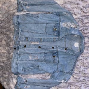 distressed jean jacket